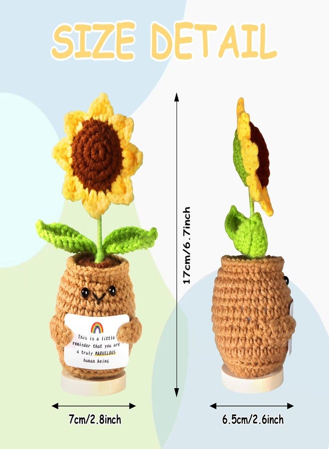 NIMeng Christmas Gifts for Women Positive Crochet Sunflower Christmas Birthday Graduation Thanksgiving Easter Gifts For Women Friend Teachers Nurse Mom Coworker - Image 5